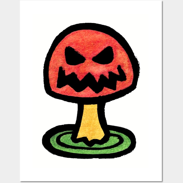 Angry Shroom - Jack O Lantern Wall Art by JadedOddity